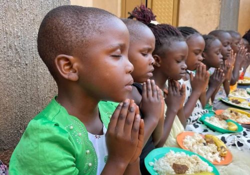 Teacher with students